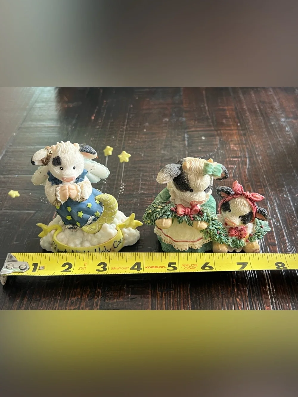 Vintage Enesco Mary's Moo Moos Christmas & Winter Figurine Lot of 5